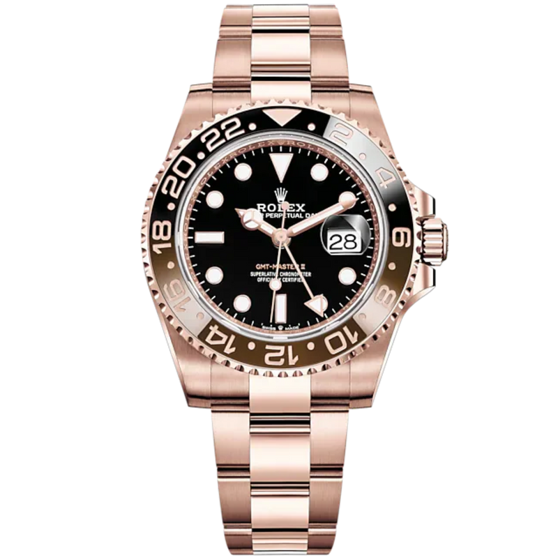 GMT-Master II 40mm Oyster Bracelet and 18 CT Everose Gold with Black Dial 24-Hour Rotatable Bezel - Rolex
