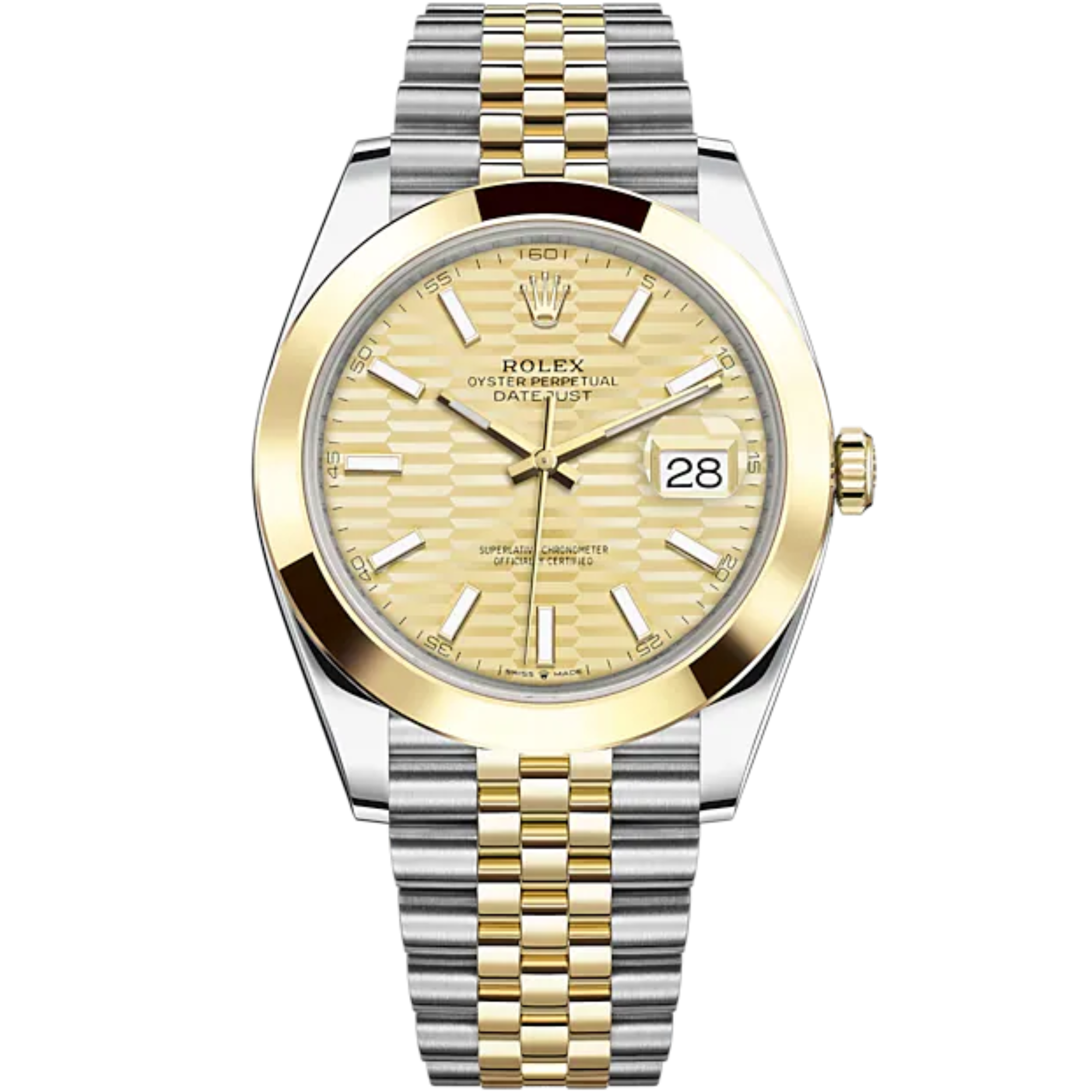 Datejust 41 41mm Jubilee Bracelet Oystersteel and Yellow Gold with Golden Fluted-Motif Dial Yellow Gold Bezel - Rolex
