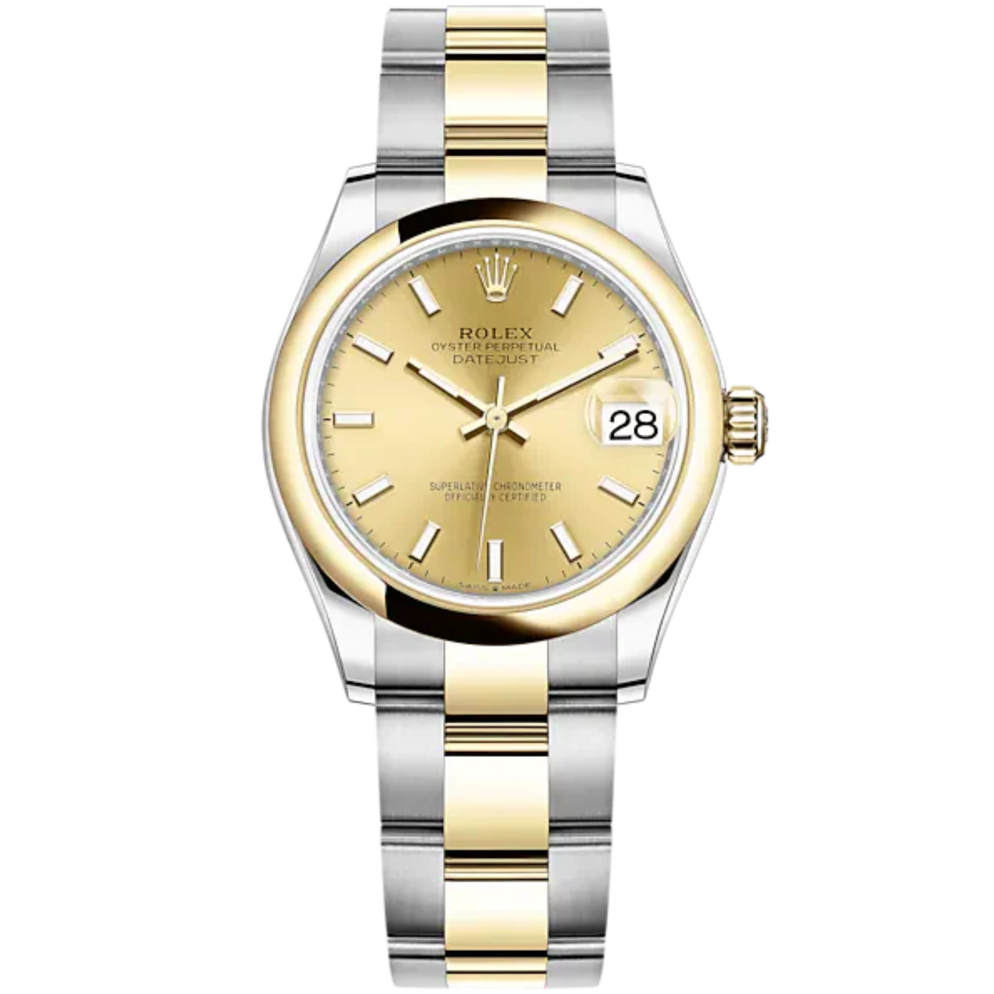 Datejust 31 31mm Oyster Bracelet Oystersteel and Yellow Gold with Champagne Colour Diamond-Set Dial with Yellow Gold Bezel - Rolex
