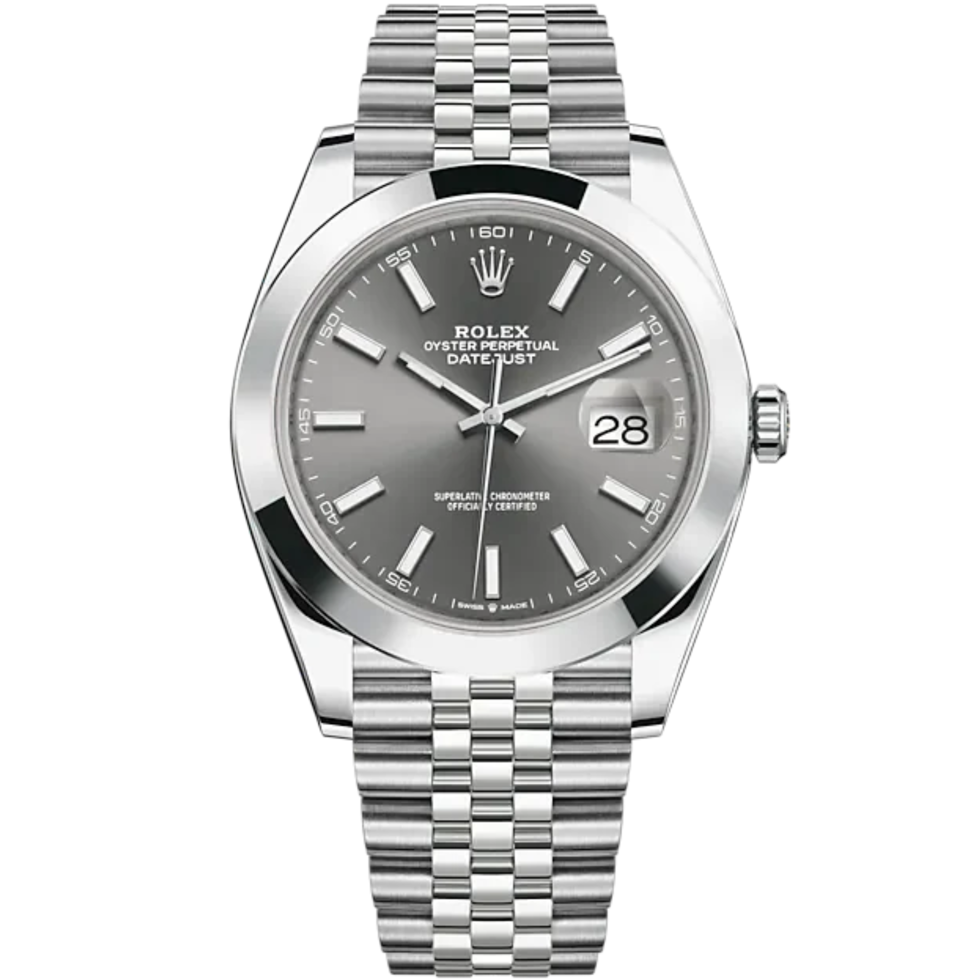Datejust 41 41mm Oyster Bracelet Oystersteel with Slate Dial Oysterteel Bezel - Rolex