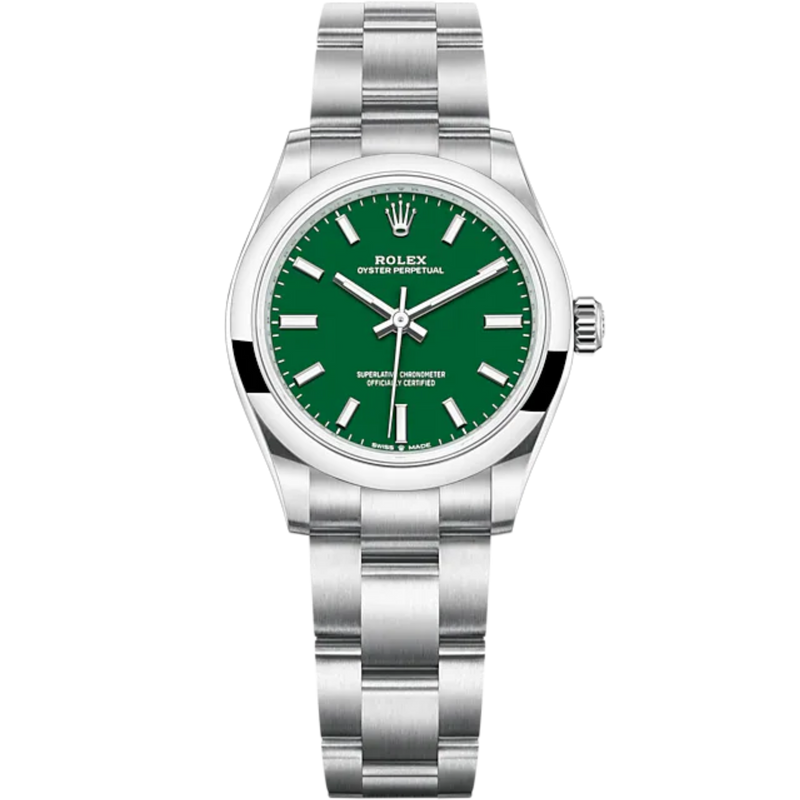 Oyster Perpetual 31 31MM Oyster Bracelet Green Dial Domed Bezel - Rolex
