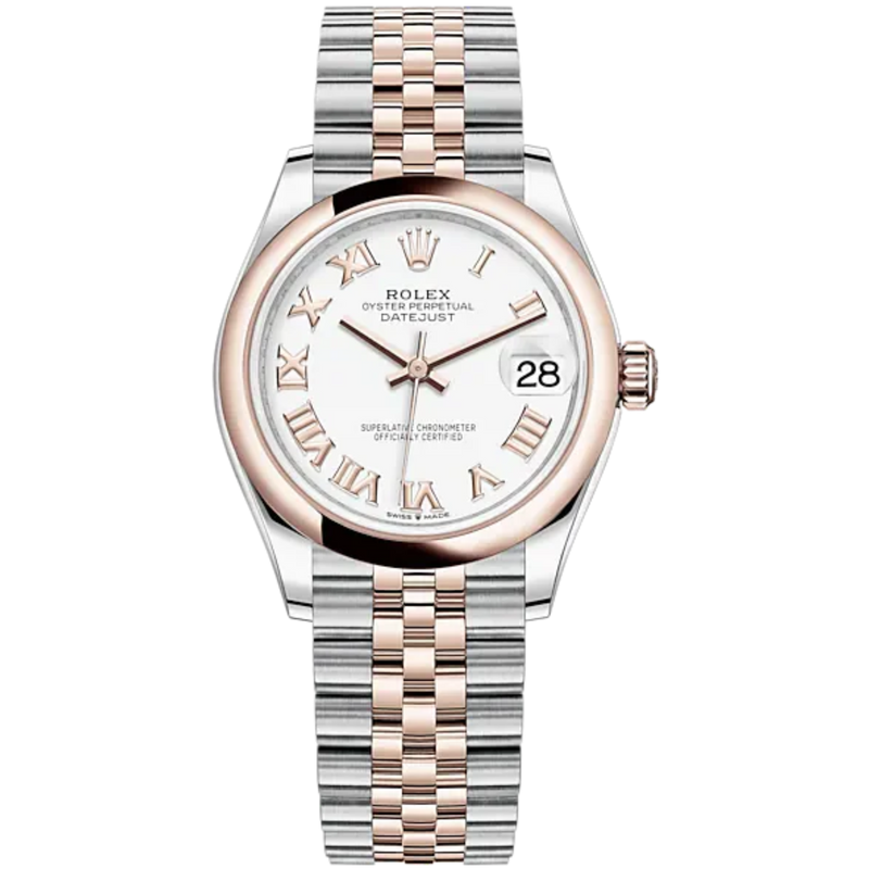 Datejust 31 31mm Jubilee Bracelet Oystersteel and Everose Gold with White Dial Everose Gold Bezel - Rolex