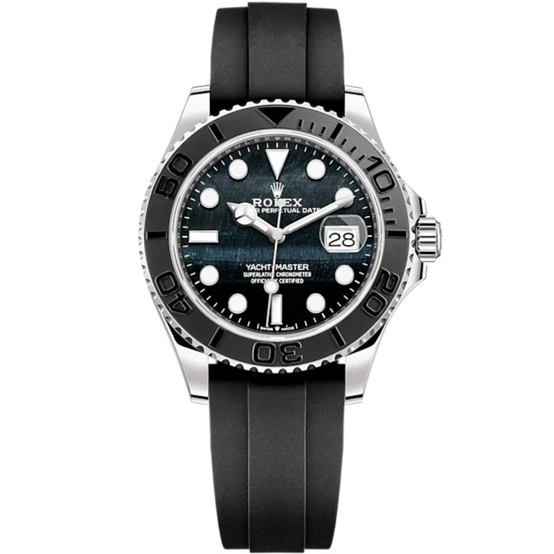 Yacht-Master 42 42mm Oysterflex Bracelet and 18 CT White Gold with Falcon's Eye Dial Bidirectional Rotatable Bezel - Rolex