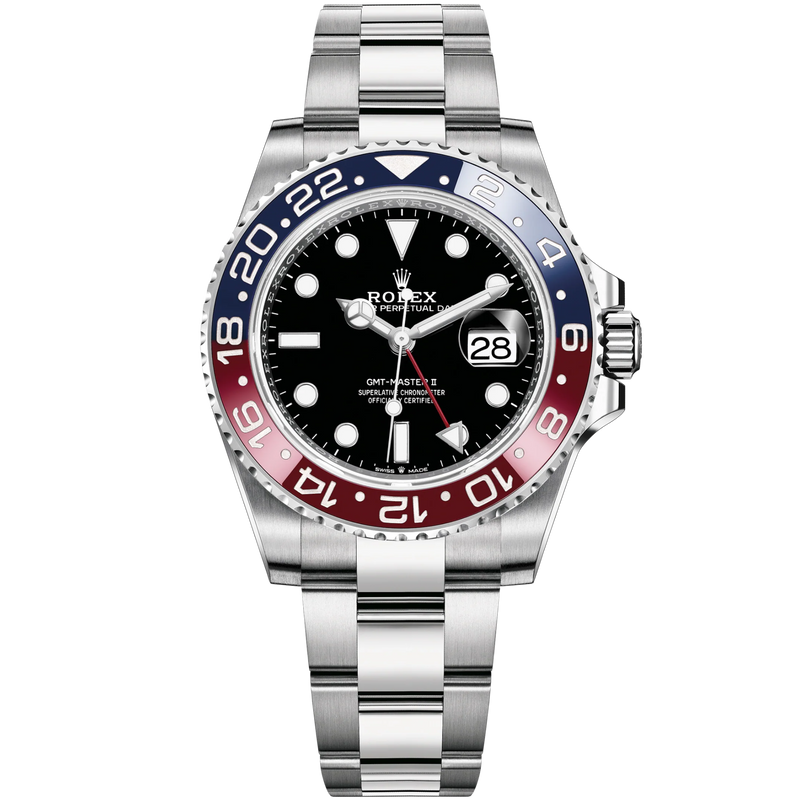 GMT-Master II 40mm Oyster Bracelet Oystersteel with Black Dial Blue & Red 24-Hour Rotatable Bezel - Rolex