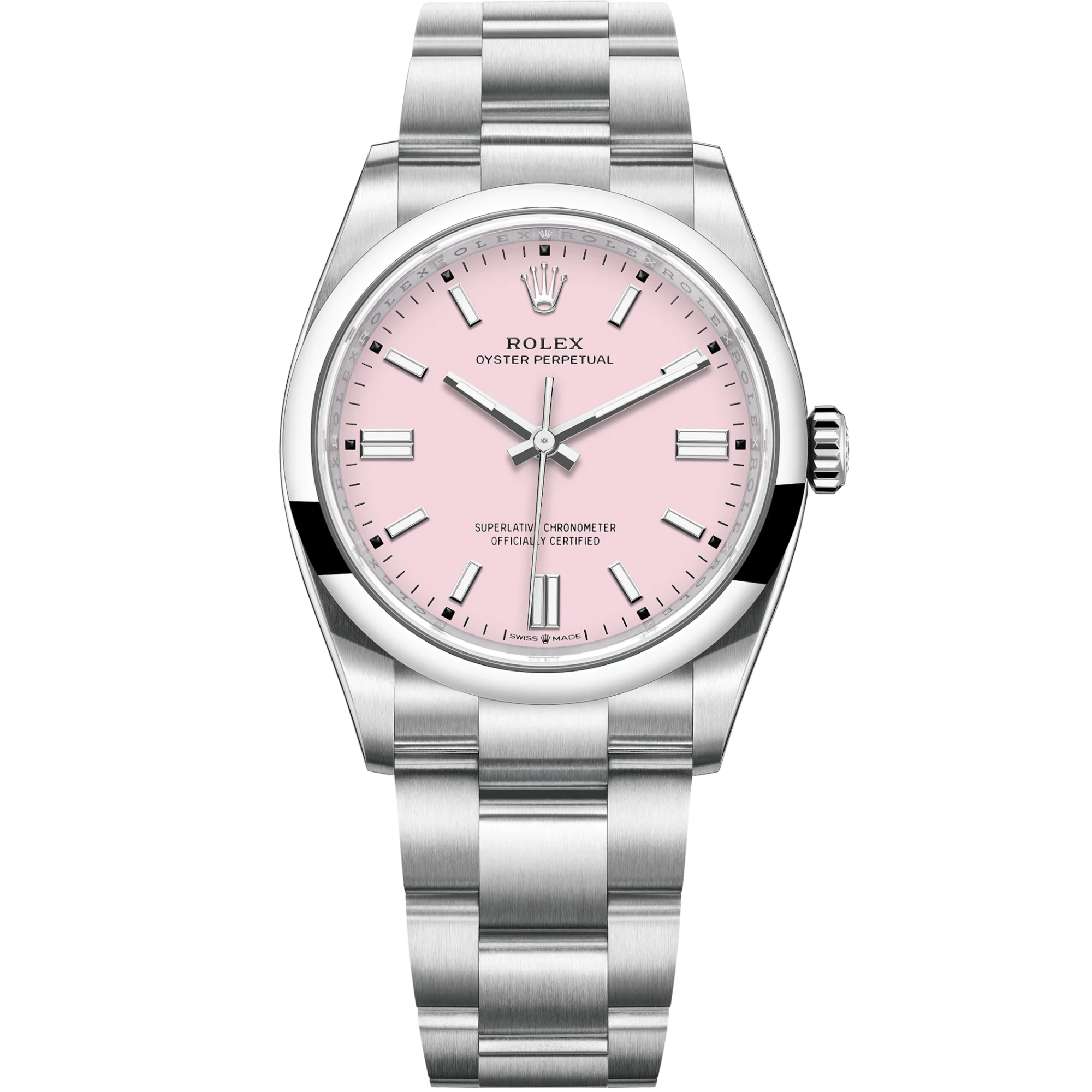 Oyster Perpetual 36 36MM Oyster Bracelet Candy Pink Dial Domed Bezel - Rolex