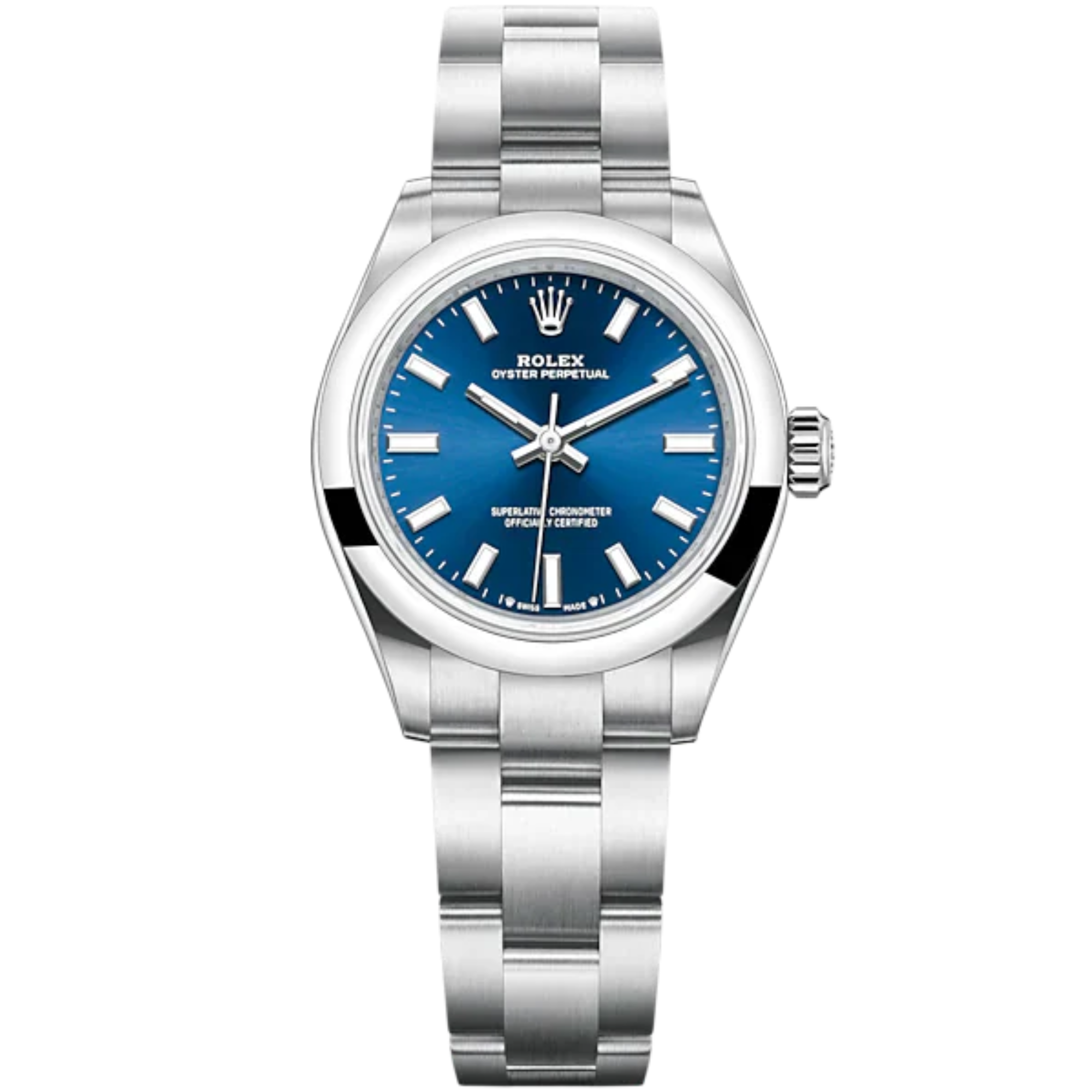 Oyster Perpetual 28 28MM Oyster Bracelet Bright Blue Dial Domed Bezel - Rolex