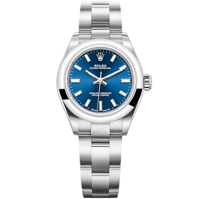 Oyster Perpetual 28 28MM Oyster Bracelet Bright Blue Dial Domed Bezel - Rolex