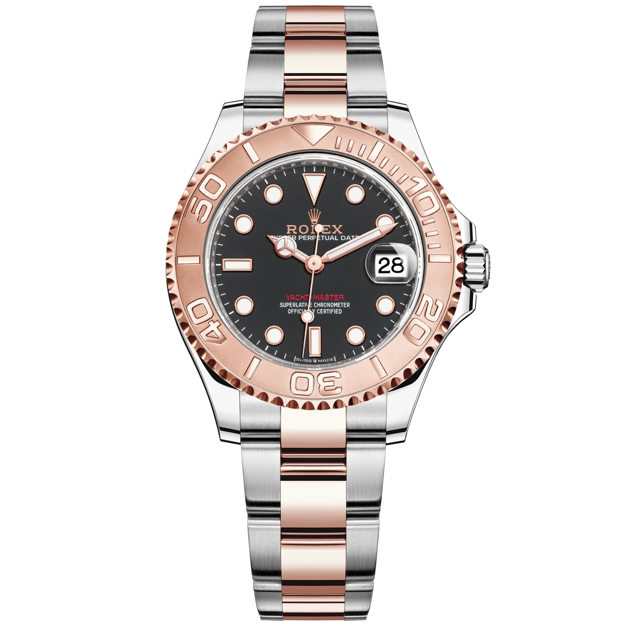 Yacht-Master 37 37mm Oyster Bracelet Oystersteel and Everose Gold with Intense Black Dial Bidirectional Rotatable Bezel - Rolex