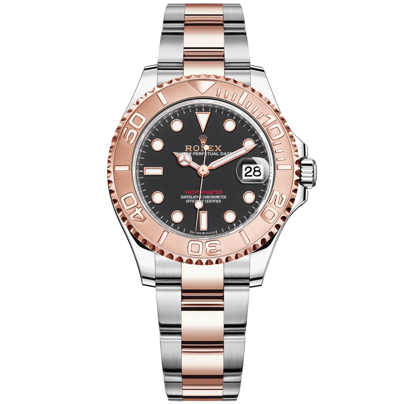 Yacht-Master 37 37mm Oyster Bracelet Oystersteel and Everose Gold with Intense Black Dial Bidirectional Rotatable Bezel - Rolex