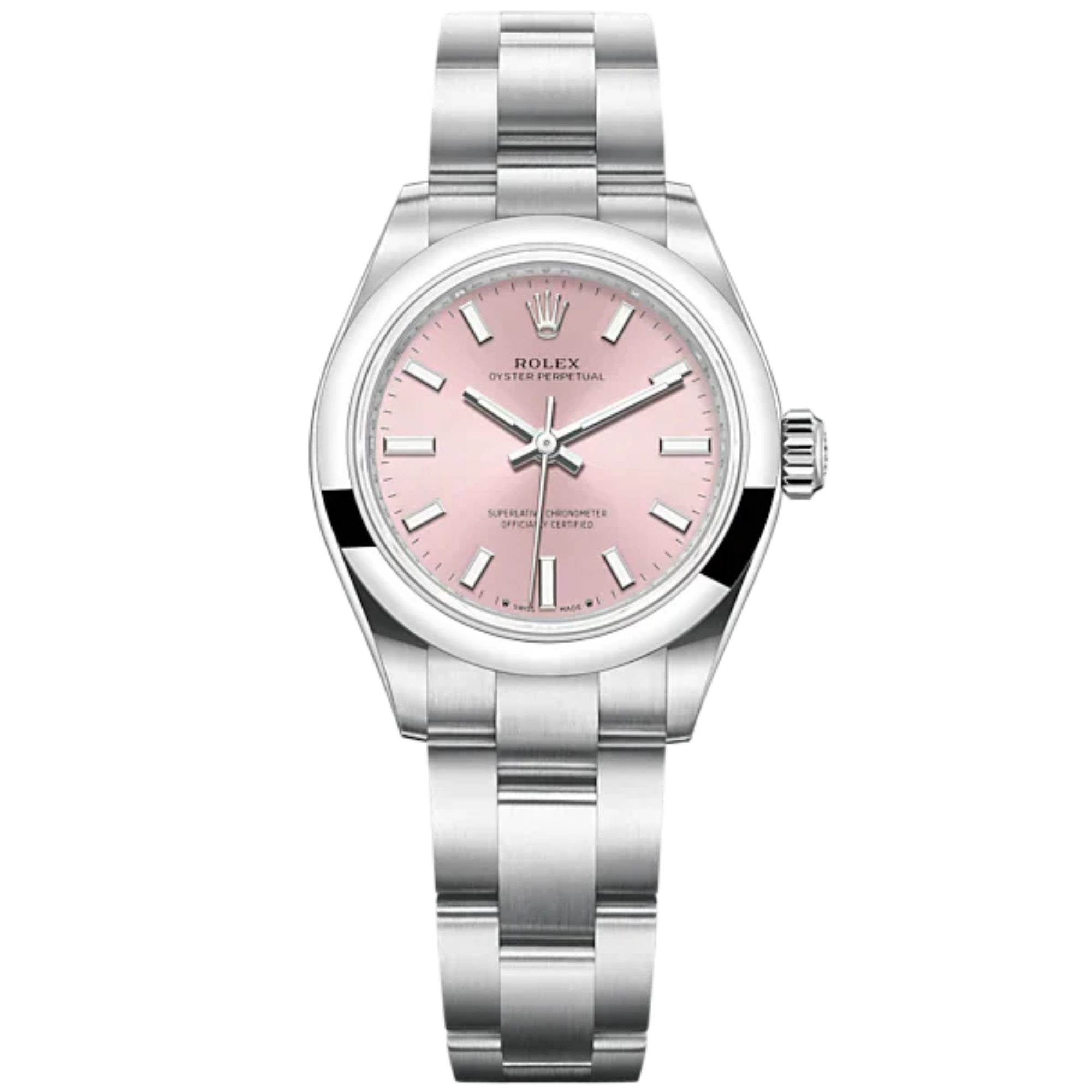 Oyster Perpetual 28 28MM Oyster Bracelet Pink Dial Domed Bezel - Rolex