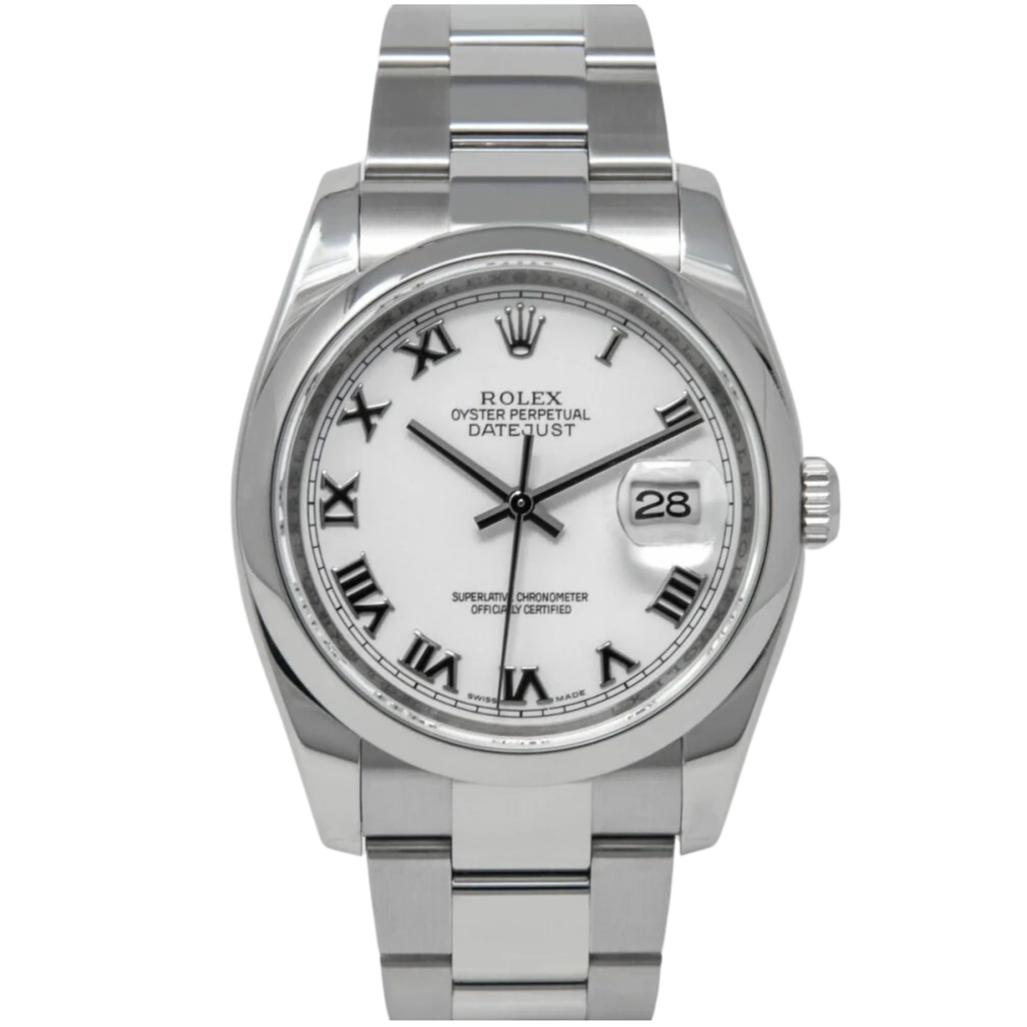 Rolex Datejust Ref. 116200 36MM Stainless Steel White Roman Dial - Rolex