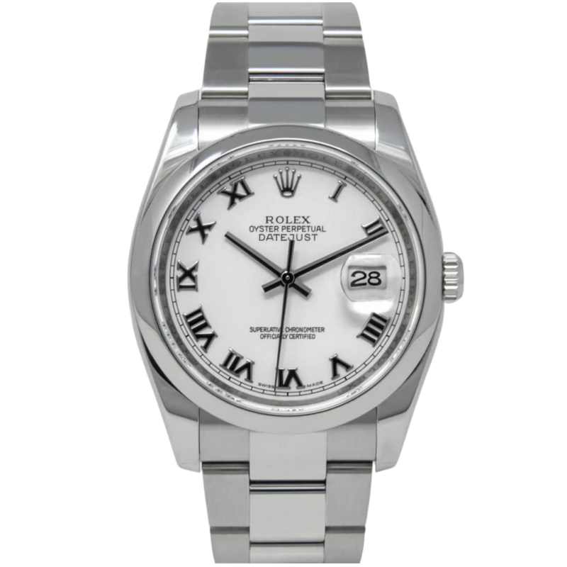 Rolex Datejust Ref. 116200 36MM Stainless Steel White Roman Dial - Rolex