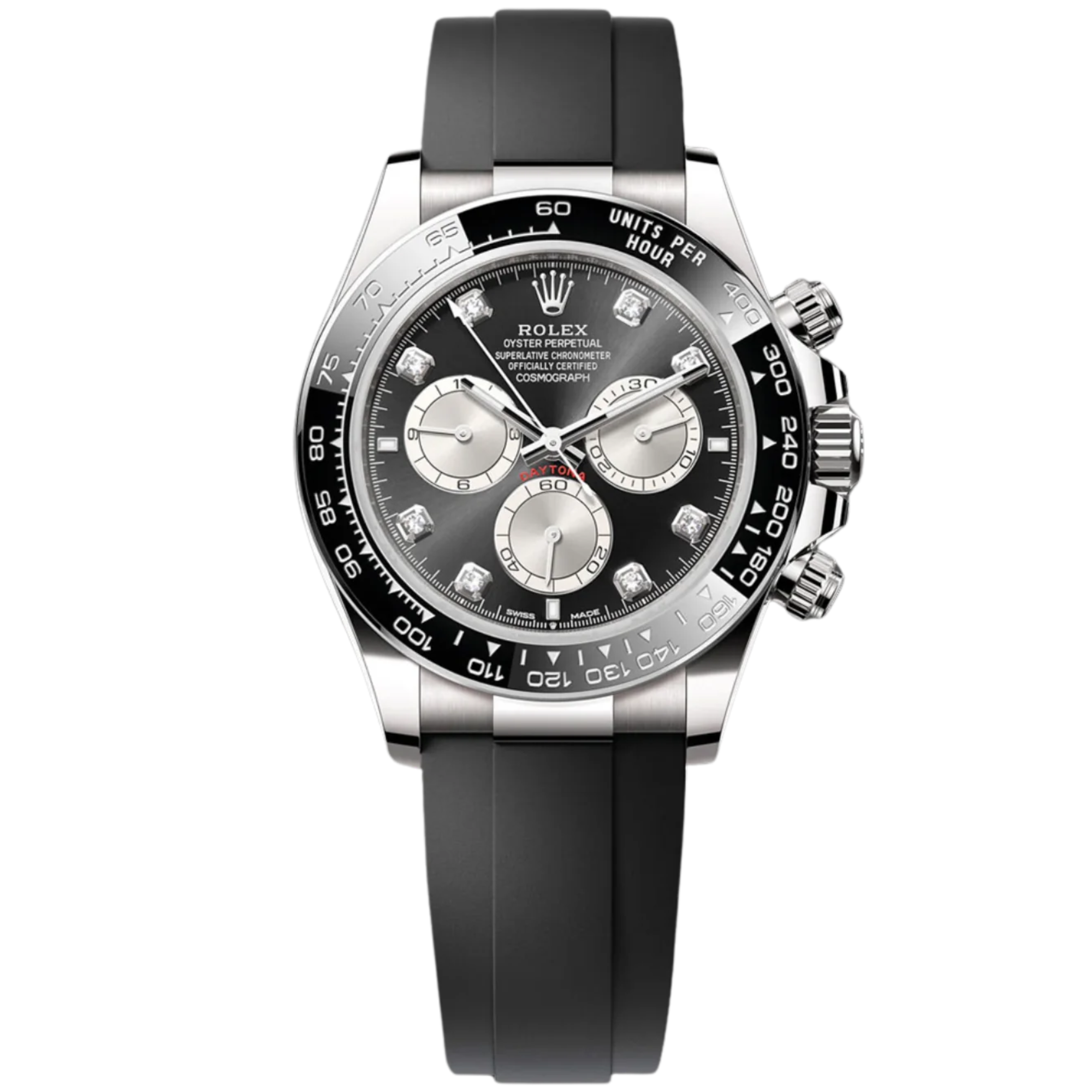 Rolex Daytona Ref. 126519LNG White Gold on Oysterflex with Black Diamond Dial - Rolex
