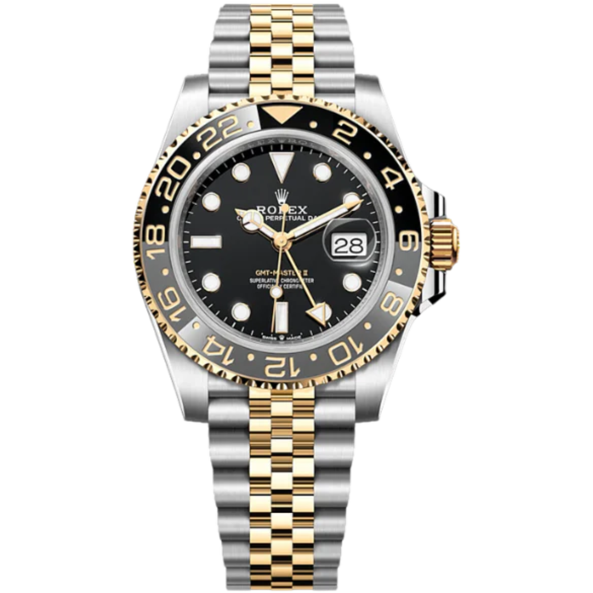 Rolex GMT Master II  Ref. 126713GRNR Bruce Wayne Two-Tone YG/SS Black Dial & Black Bezel on Jubilee - Rolex