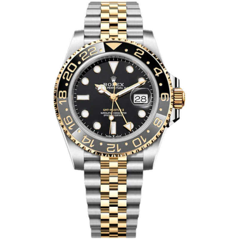 Rolex GMT Master II  Ref. 126713GRNR Bruce Wayne Two-Tone YG/SS Black Dial & Black Bezel on Jubilee - Rolex