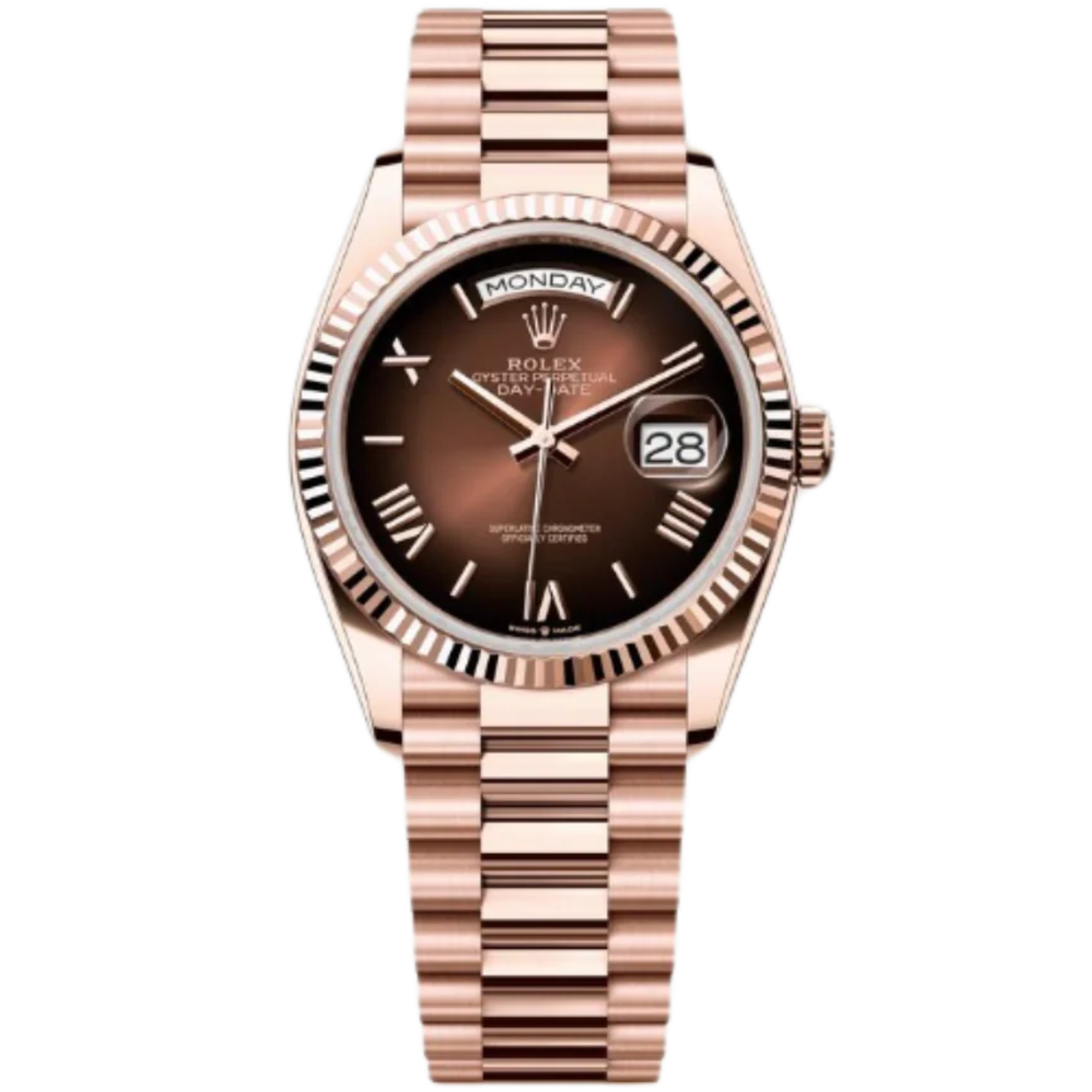 Rolex Day-Date Ref. 128235 36MM Everose Gold Case Ombré Brown Dial - Rolex