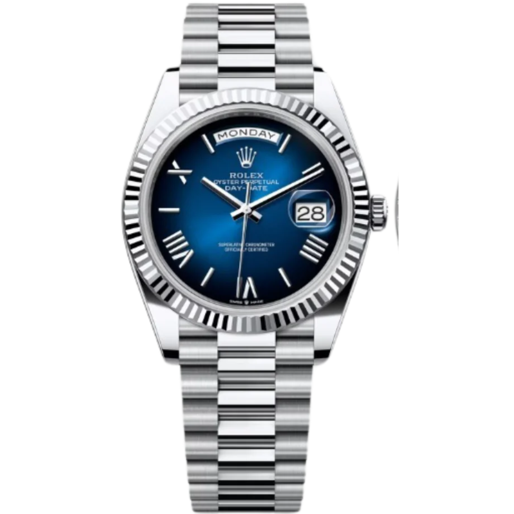 Rolex Day-Date Ref. 228236 40MM Platinum Case Ombré Blue Dial - Rolex
