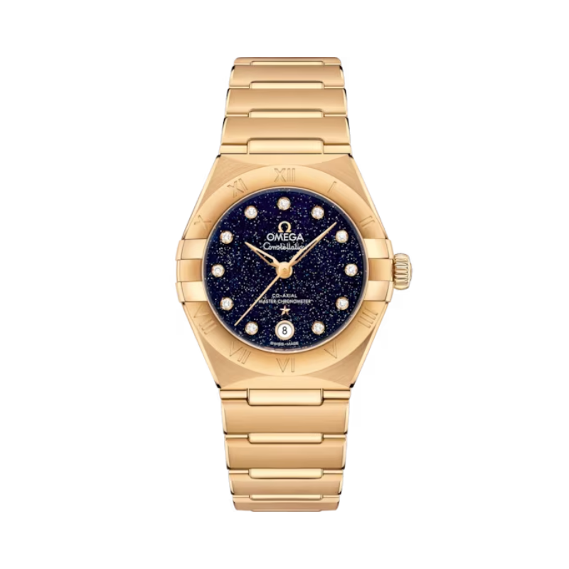 CONSTELLATION 29 MM YELLOW GOLD WITH BLUE DIAL - Omega