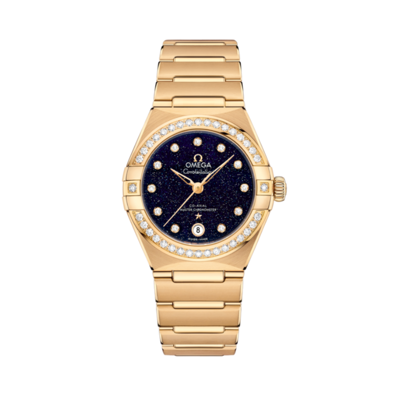 CONSTELLATION 29 MM YELLOW GOLD WITH BLUE DIAL - Omega