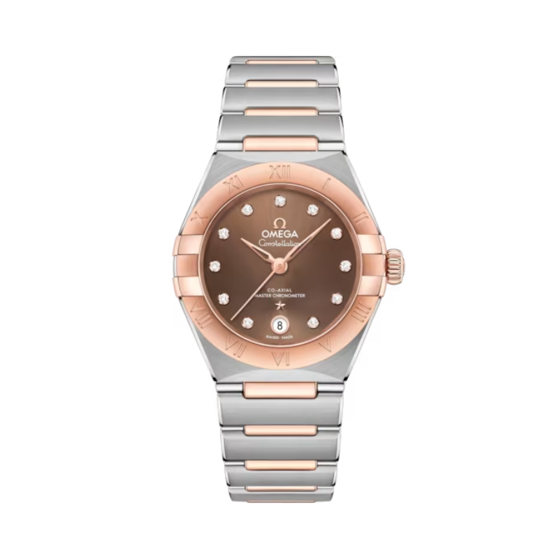 CONSTELLATION 29 MM STAINLESS STEEL - SEDNA™ GOLD WITH BROWN DIAL - Omega