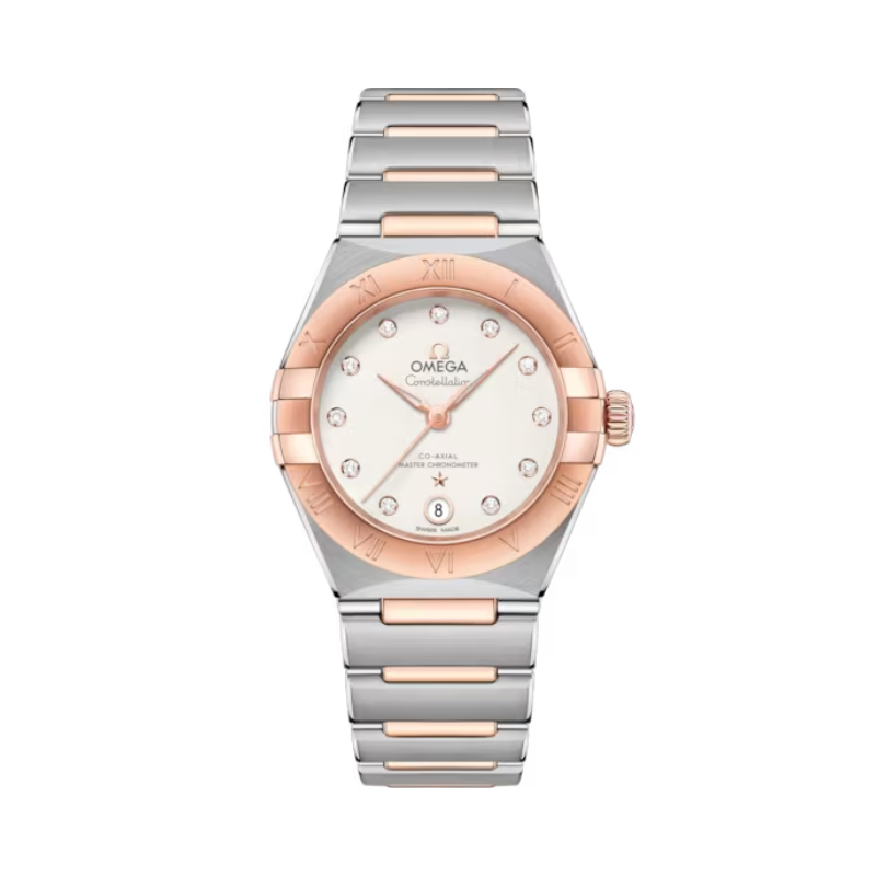 CONSTELLATION 29 MM STAINLESS STEEL - SEDNA™ GOLD WITH SILVER DIAL - Omega