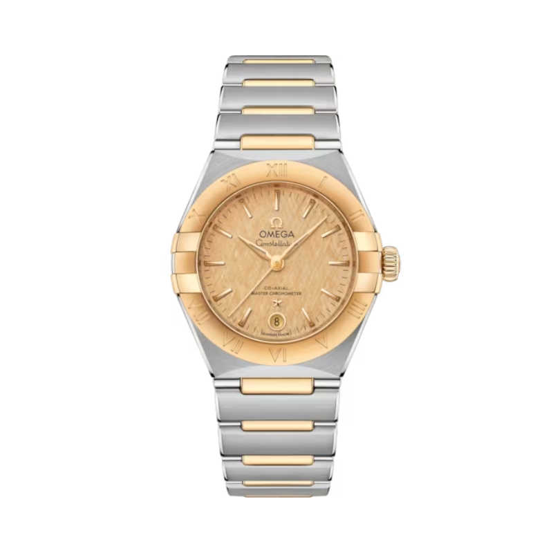 CONSTELLATION 29 MM STAINLESS STEEL - YELLOW GOLD WITH YELLOW DIAL - Omega