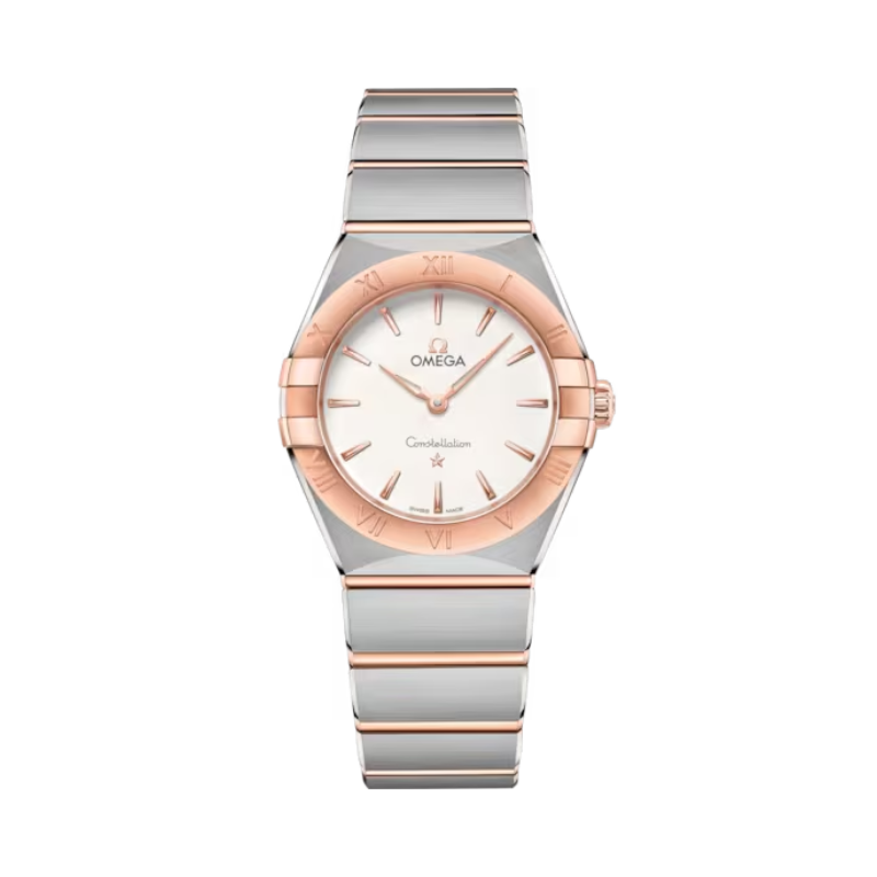 CONSTELLATION 28 MM STAINLESS STEEL - SEDNA™ GOLD WITH SILVER DIAL - Omega