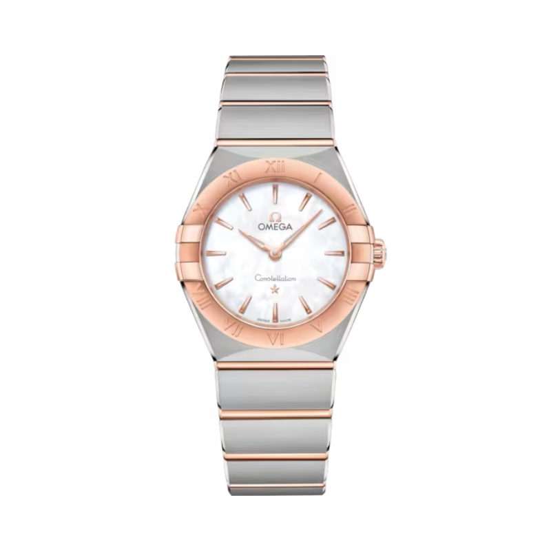 CONSTELLATION 28 MM STAINLESS STEEL - SEDNA™ GOLD WITH MOTHER OF PEARL DIAL - Omega