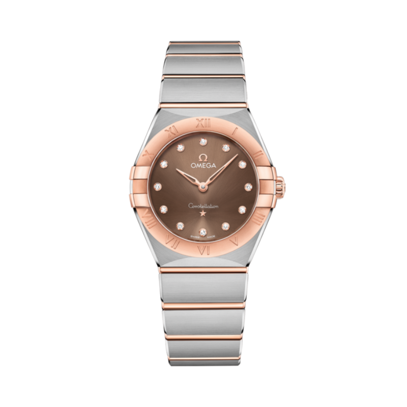 CONSTELLATION 28 MM STAINLESS STEEL - SEDNA™ GOLD WITH BROWN DIAL - Omega