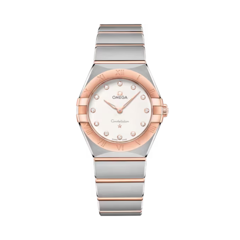 CONSTELLATION 28 MM STAINLESS STEEL - SEDNA™ GOLD WITH SILVER DIAL - Omega