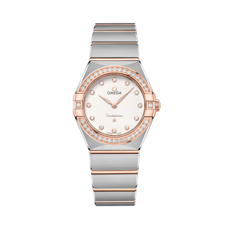 CONSTELLATION 28 MM STAINLESS STEEL - SEDNA™ GOLD WITH SILVER DIAL - Omega