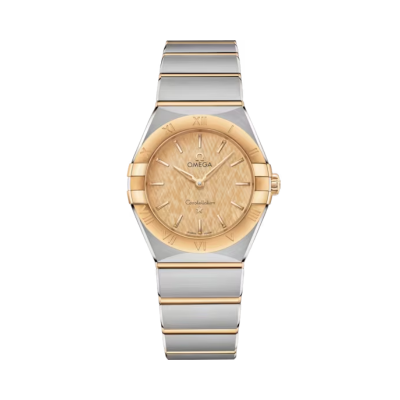 CONSTELLATION 28 MM STAINLESS STEEL - YELLOW GOLD WITH YELLOW DIAL - Omega