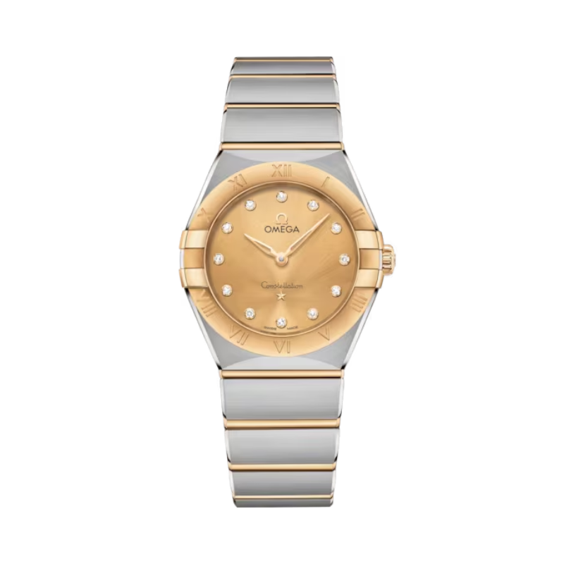 CONSTELLATION 28 MM STAINLESS STEEL - YELLOW GOLD WITH YELLOW DIAL - Omega