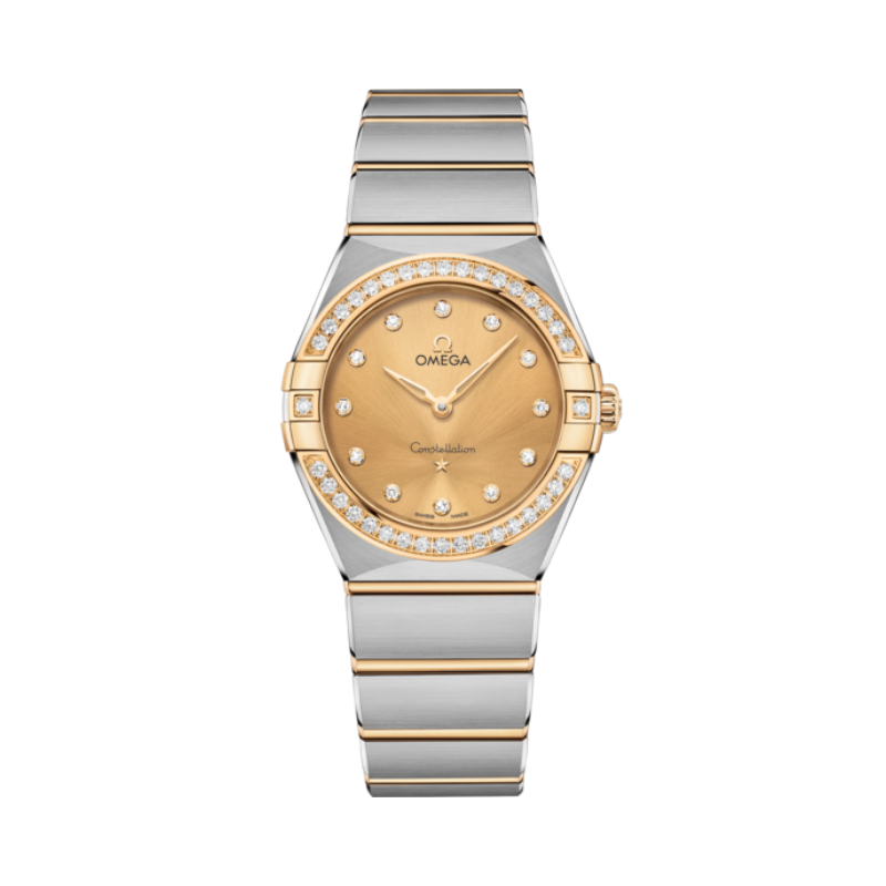 CONSTELLATION 28 MM STAINLESS STEEL - YELLOW GOLD WITH YELLOW DIAL - Omega