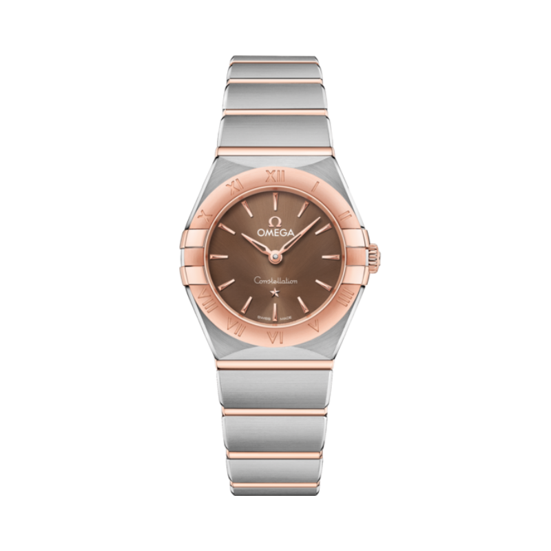 CONSTELLATION 25 MM STAINLESS STEEL - SEDNA™ GOLD WITH BROWN DIAL - Omega