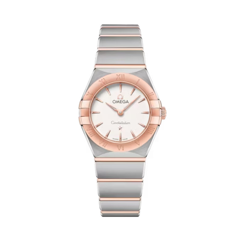 CONSTELLATION 25 MM STAINLESS STEEL - SEDNA™ GOLD WITH SILVER DIAL - Omega