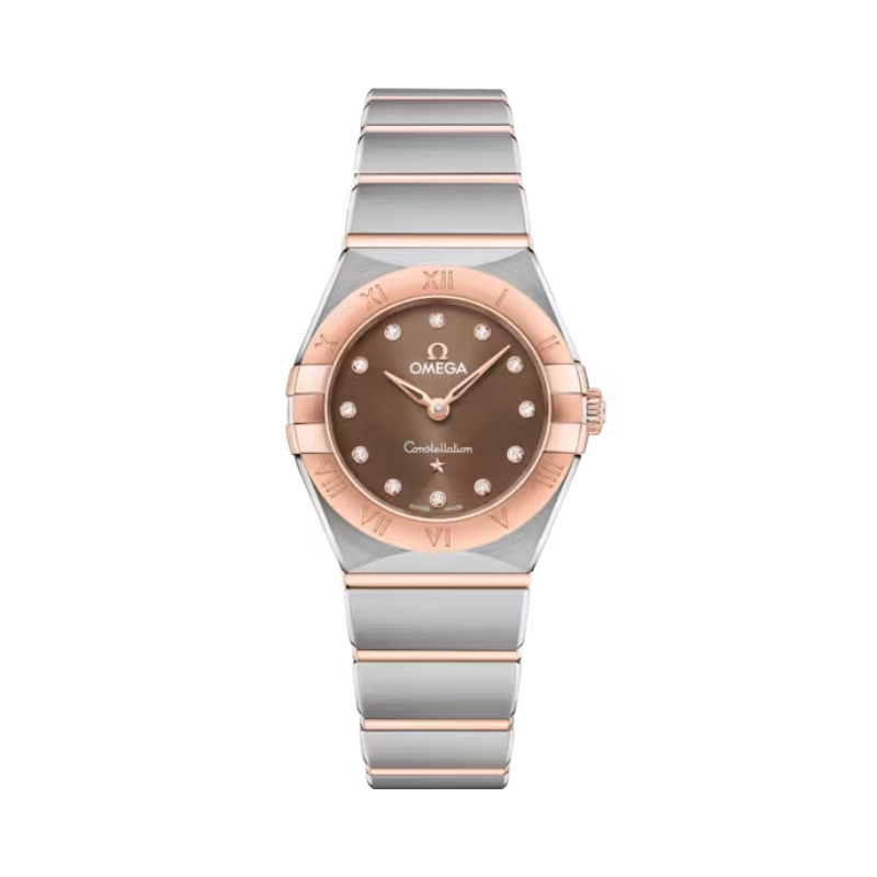 CONSTELLATION 25 MM STAINLESS STEEL - SEDNA™ GOLD WITH BROWN DIAL - Omega
