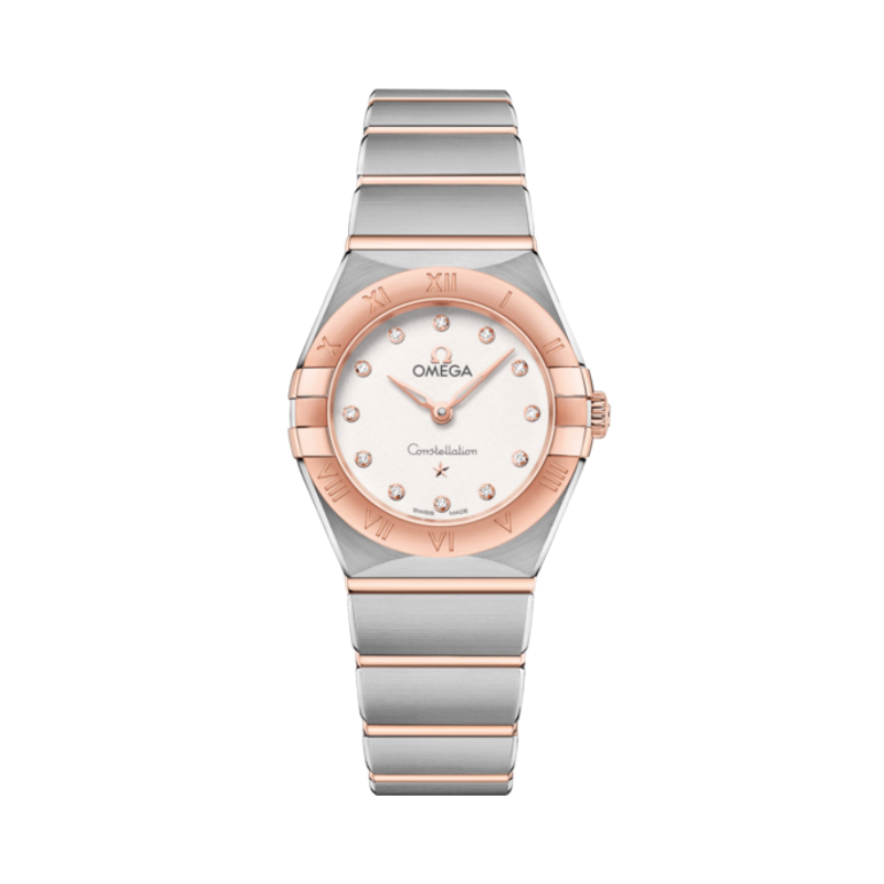 CONSTELLATION 25 MM STAINLESS STEEL - SEDNA™ GOLD WITH SILVER DIAL - Omega
