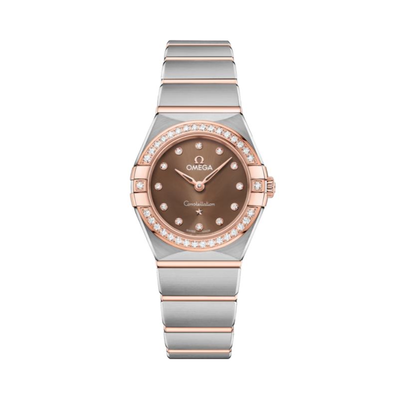 CONSTELLATION 25 MM STAINLESS STEEL - SEDNA™ GOLD WITH BROWN DIAL - Omega