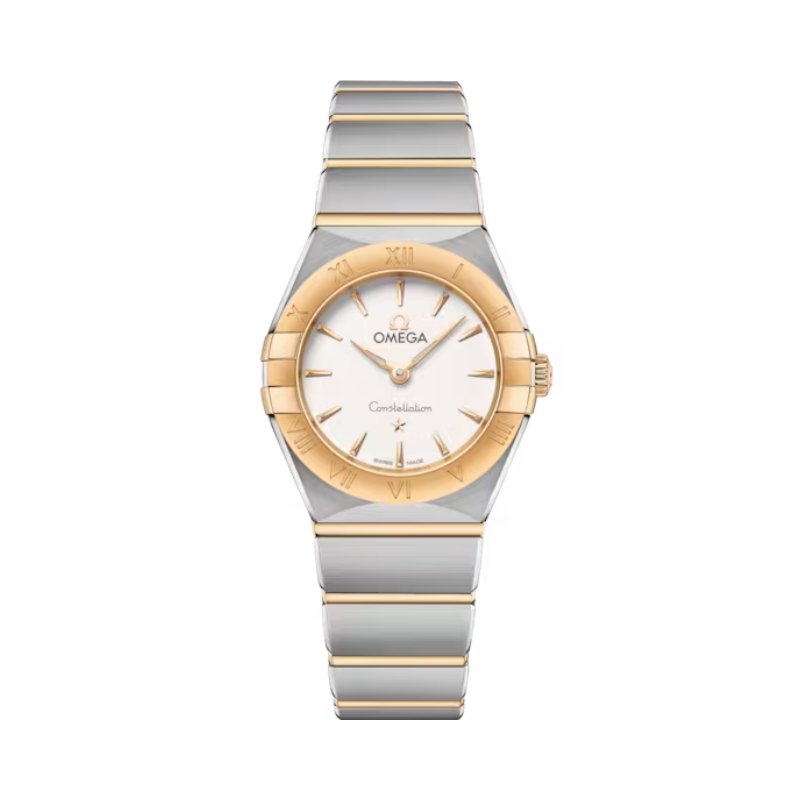 CONSTELLATION 25 MM STAINLESS STEEL - YELLOW GOLD WITH WHITE DIAL - Omega