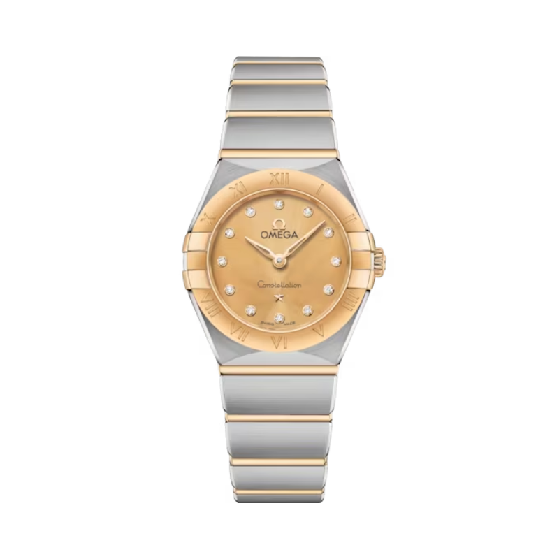 CONSTELLATION 25 MM STAINLESS STEEL - YELLOW GOLD WITH YELLOW DIAL - Omega