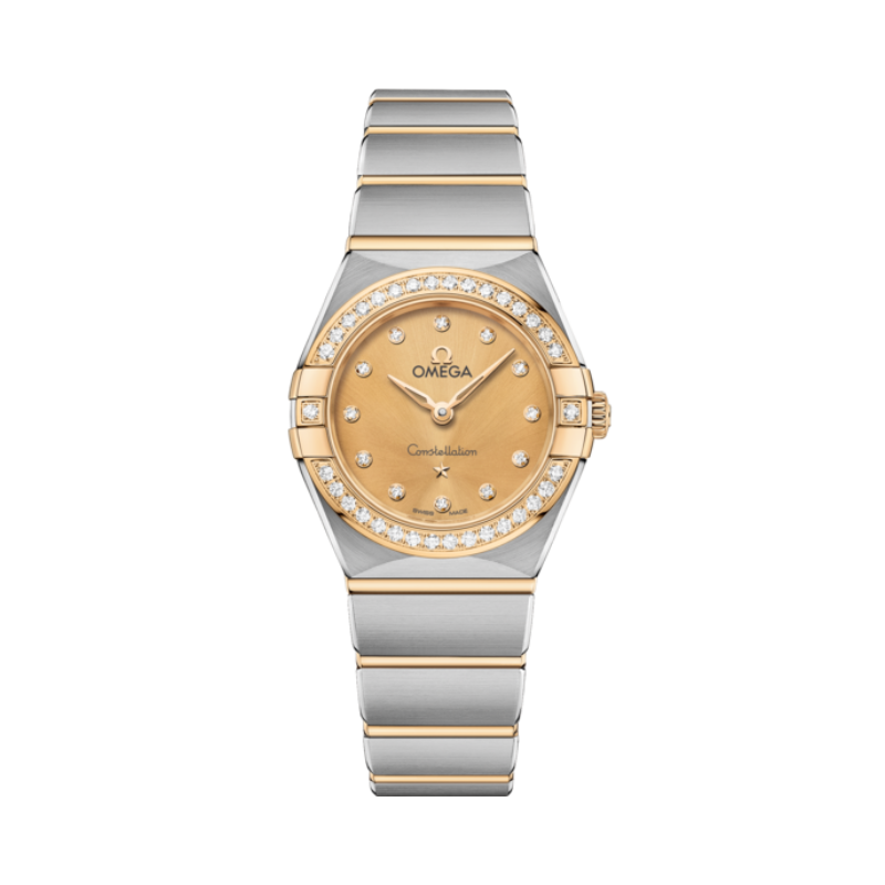 CONSTELLATION 25 MM STAINLESS STEEL - YELLOW GOLD WITH YELLOW DIAL - Omega