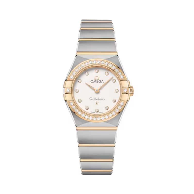 CONSTELLATION 25 MM STAINLESS STEEL - YELLOW GOLD WITH SILVER DIAL - Omega