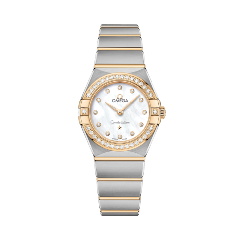 CONSTELLATION 25 MM STAINLESS STEEL - YELLOW GOLD WITH MOTHER OF PEARL DIAL - Omega