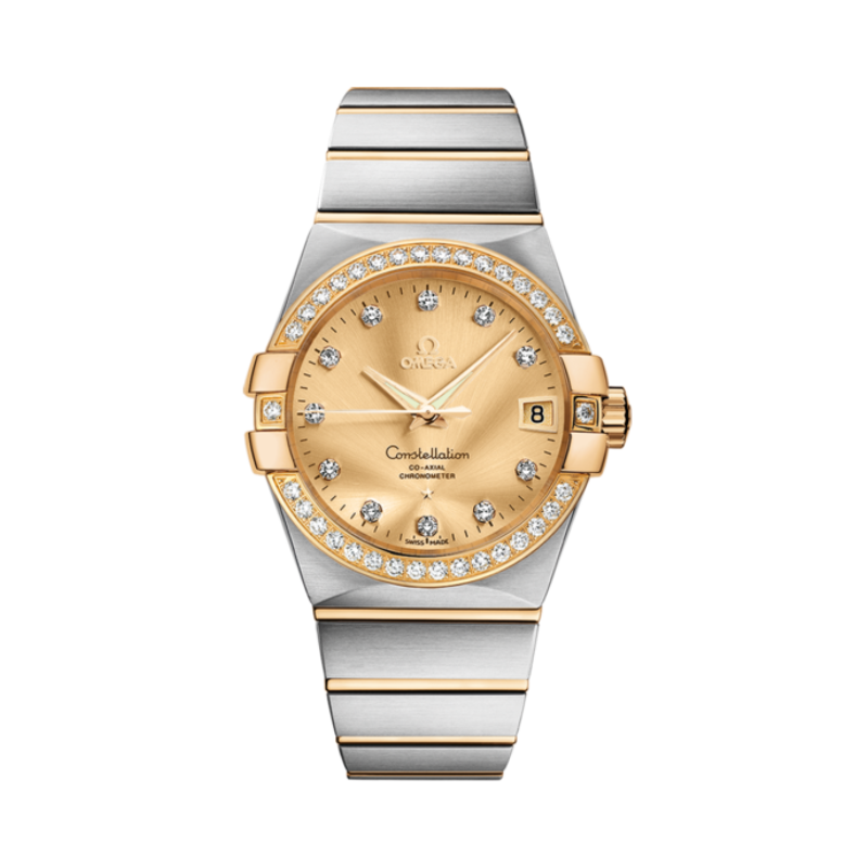 CONSTELLATION 38 MM STAINLESS STEEL - YELLOW GOLD WITH YELLOW DIAL - Omega