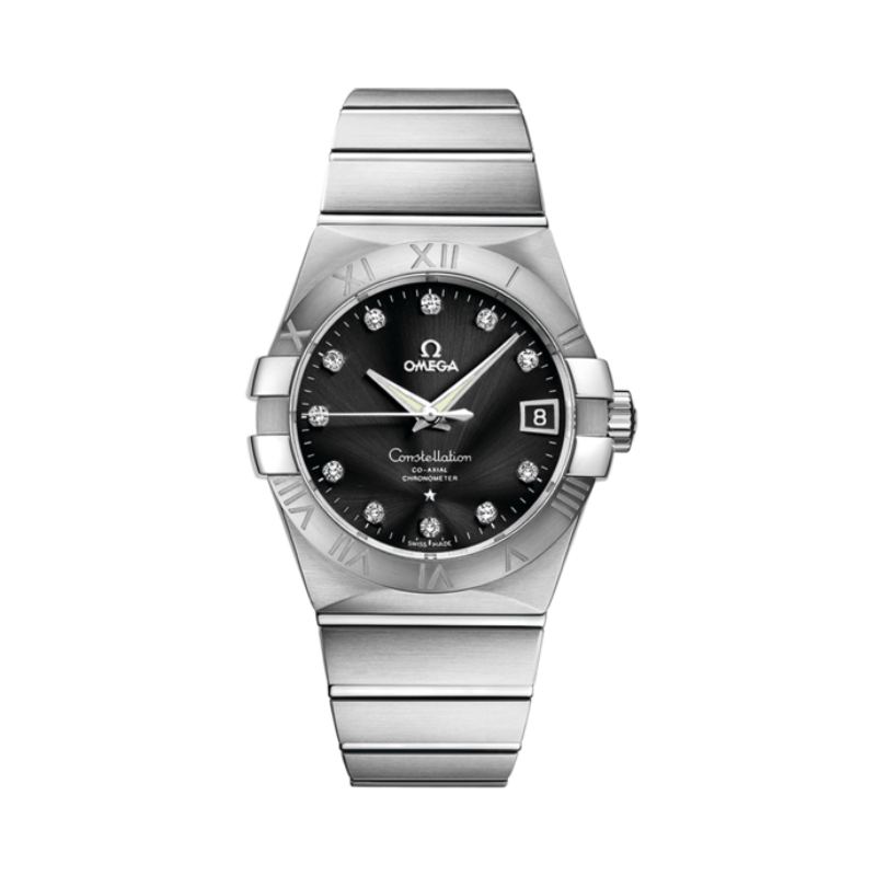 CONSTELLATION 38 MM STAINLESS STEEL WITH BLACK DIAL - Omega