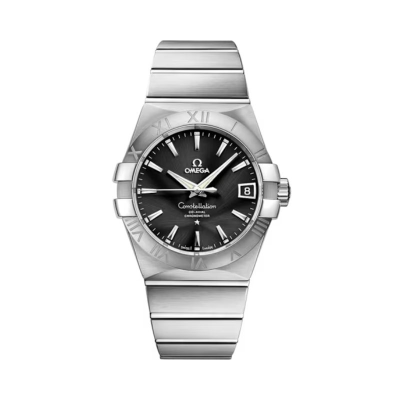 CONSTELLATION 38 MM STAINLESS STEEL WITH BLACK DIAL - Omega