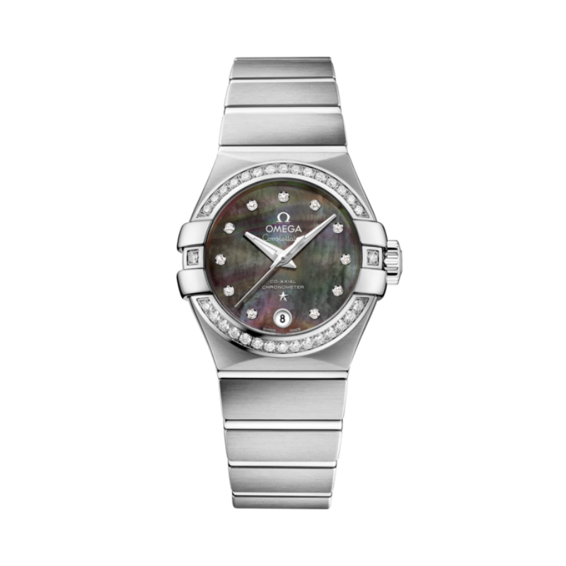 CONSTELLATION 27 MM STAINLESS STEEL WITH GREY MOTHER OF PEARL DIAL - Omega