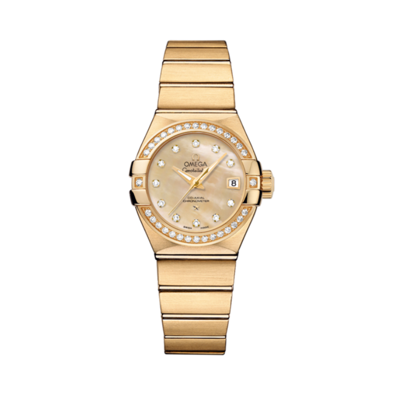 CONSTELLATION 27 MM YELLOW GOLD WITH YELLOW MOTHER OF PEARL DIAL - Omega