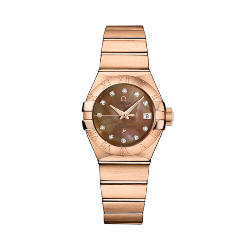 CONSTELLATION 27 MM RED GOLD WITH GREY MOTHER OF PEARL DIAL - Omega